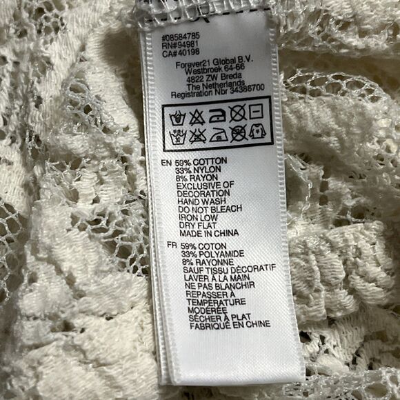 Forever 21 Cream Lace Top Peter Pan Collar S Coquette GUC - Picture 12 of 12